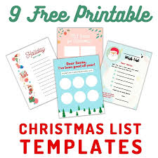 christmas list template 9 free
