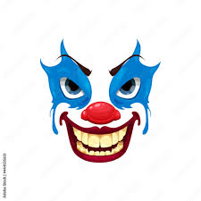 scary clown face vector icon halloween