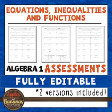 Algebra Editable Assessments