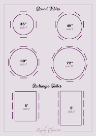 wedding planning tools table sizes