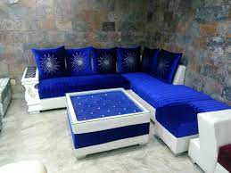 royal blue designer sofa