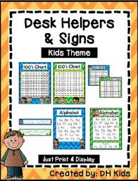 Desk Helpers Signs Letters Number Charts Kids Theme