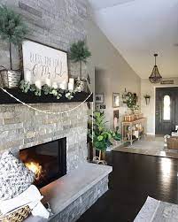 Stone Fireplace Mantel Decorations