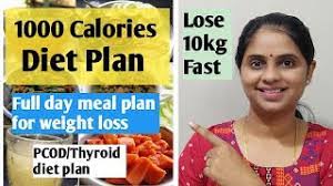 1000 calories t plan full day meal