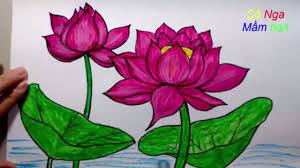 Vẽ hoa sen đơn giản - How To Draw Lotus Step By Step - Easy Drawing -  YouTube