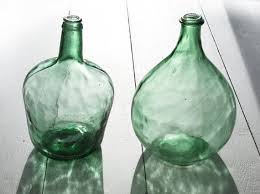 french extra large green glass bottle
