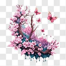 Pink Cherry Blossom Tree With