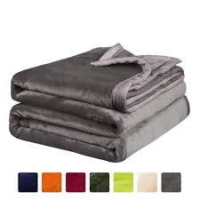 Flannel Fleece Throw Blanket Microfiber Plush Warm Fuzzy Lightweight Blanket For Bed Queen Gray Walmart Com Walmart Com