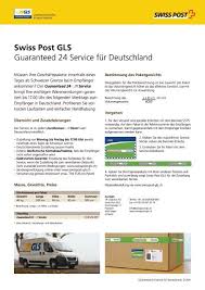 Die versandkosten von deutschland in die schweiz sind nicht ohne. Swiss Post Gls Guaranteed 24 Service Fur Deutschland