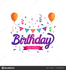 Colorful Happy Birthday Typographic Design For Poster Banner