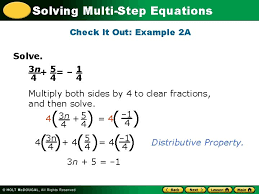 Solving Multistep Equations Warm Up