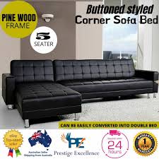 sofa bed lounge couch 5 seater faux