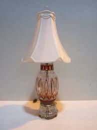Vintage Red Lead Glass Crystal Lamp
