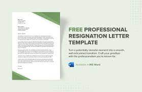 free professional resignation letter