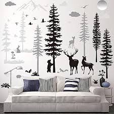 Nursery Wall Decals Forest Deers Wall