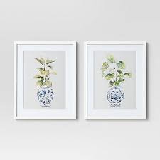 16 X 20 2pk Vases Framed Under Glass