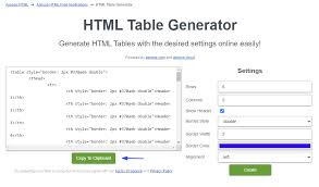 html table generator create html