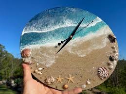 Resin Beach Theme Wall Clock Ocean