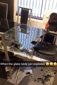 glass dining table explodes