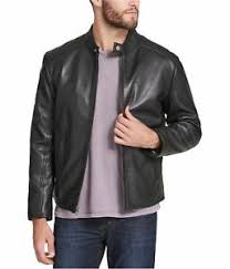 Details About Marc New York Mens Leather Moto Motorcycle Jacket Black L
