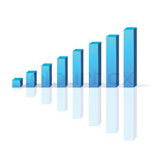 Graph Vector Bar 3d Business Growth Stock Vector
