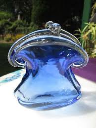 Murano Glass Purse Vases Cobalt Blue