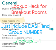 In todays video i am going to show you all how to. Mr G Acedtech On Twitter Need Google Meet Breakout Rooms Here S The Lookup Hack Just Include Dash And Group Number To Your Classroom Meet Url Https T Co Sf4gndj4h9