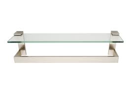 Alno Linear 18 Glass Shelf With Towel Bar Satin Nickel