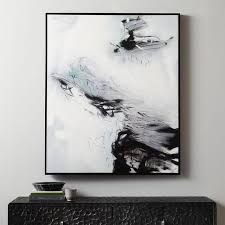 Bode Black White Swirls Abstract Painting