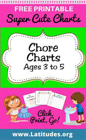 Free Printable Chore Charts Ages 3 5 Acn Latitudes