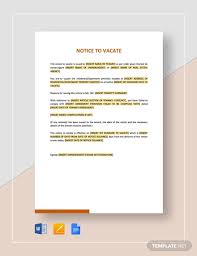 notice to vacate 9 exles format pdf