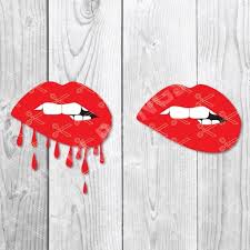dripping lips svg png dxf cut files