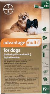 Advantage Multi Topical Solution For Dogs 3 9 Lbs 6 Treatments Green Box