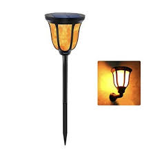 solar led torch wall light with spike