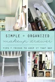 a simple organized makeup drawer
