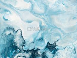 Acrylic Painting Fresh Blue Waves
