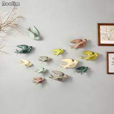ceramic 3d resin wall hanging bird