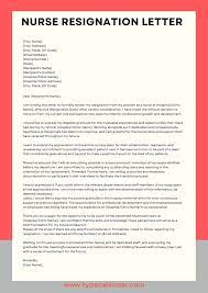 free printable nurse resignation letter