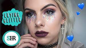 crying glitter festival makeup you