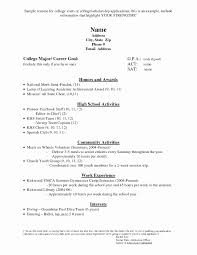High School Senior Resume Examples For College New Samples With