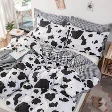textile cow spot printed bedding set