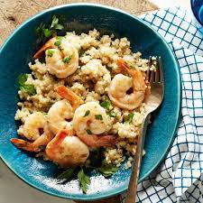 healthy garlic shrimp and quinoa grits