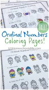 Free Ordinal Numbers Coloring Pages 123 Homeschool 4 Me