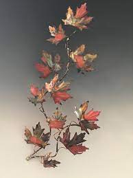 Copper Maples Leaf Metal Sculpture