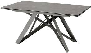 Grey Glass Top Extending Dining Table