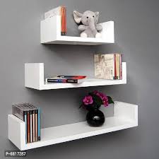 Wooden Floating Wall Shelf With 3