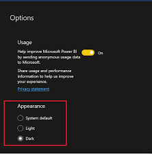 how to enable dark mode on power bi