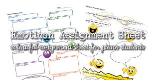 Emoticon Piano Student Assignment Sheet Colourful Keys