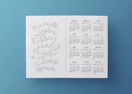Free 2019 Calendar Printable For Coloring Or Tracing Tasha