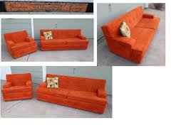 Orange Flexsteel Sofa Couch Davenport
